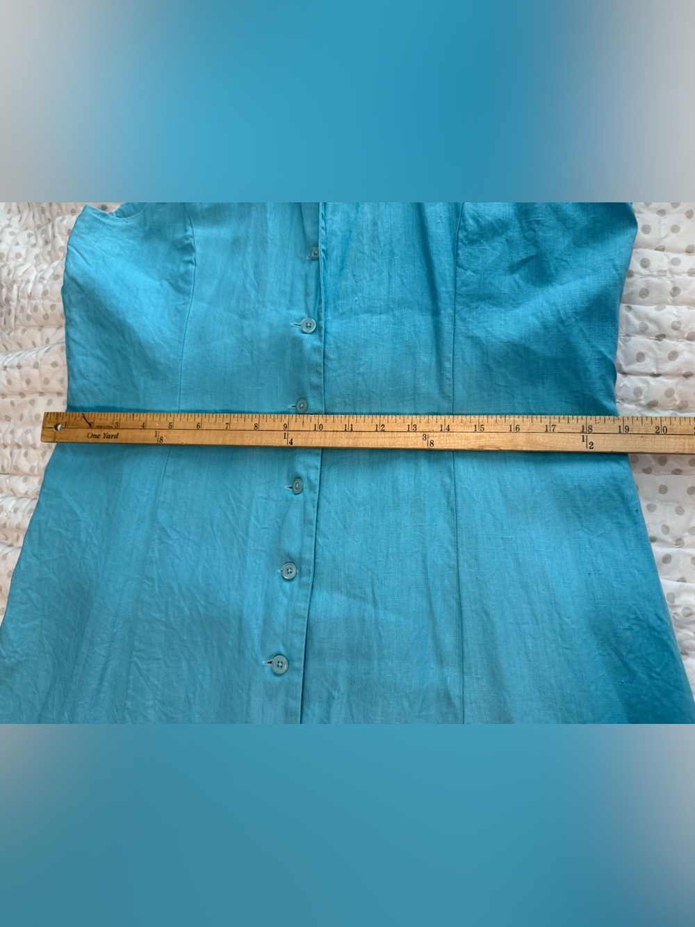 Merona Sleeveless Button-Front 100% Linen Maxi Dress in Aqua Blue - Picture 13 of 15